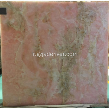 Dalle de panneau de mur en pierre naturelle Onyx de qualité rose